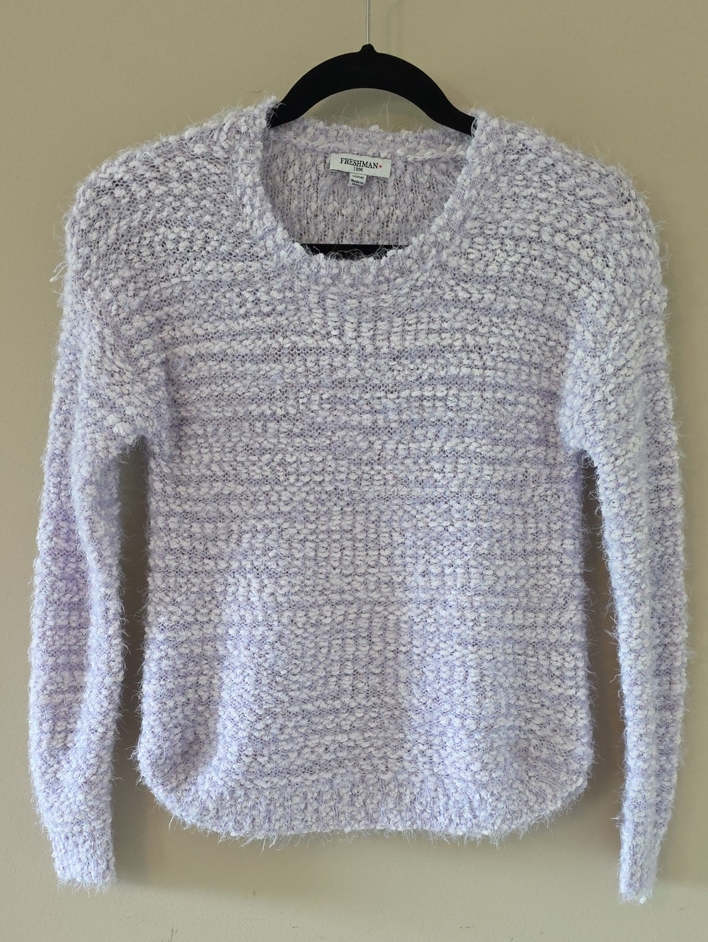 Freshman Soft Lilac Textured Crewneck Sweater
